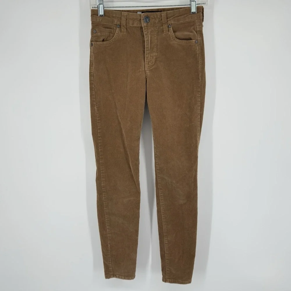 Kut From The Kloth Diana Skinny Corduroy Pants Brown Stretch Women's Size 00 Y2K